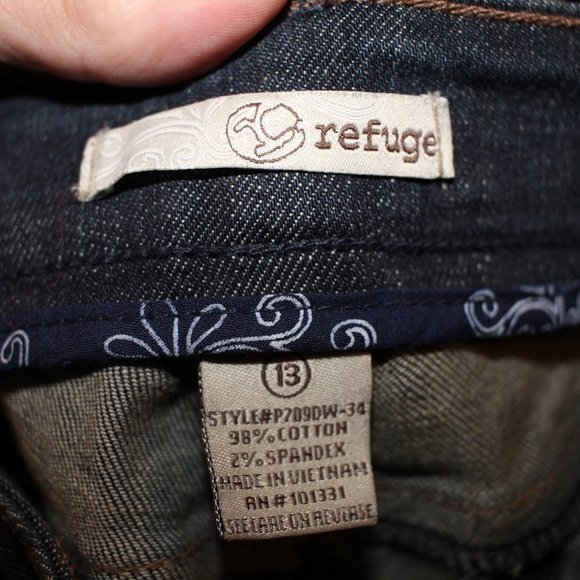 Refuge Ultra Low Rise Skinny  Boot Cut Denim Long Inseam Size 13 NWT - Picture 15 of 15
